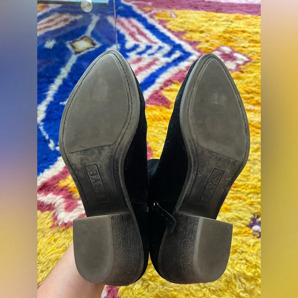 Like new, size 9, Frye ankle booties with pointed (scuffed toe). Black suede - Picture 3 of 6